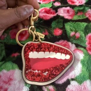 Red Sequin Lip Keychain